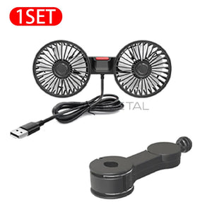 Ventilateur voiture double tête – Fraîcheur immédiate pour passagers arrière
