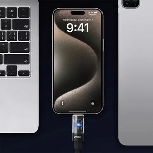 Câble de charge rapide USB C PD en nylon 240W avec affichage LED, USB vers Type C, 0,25/1/1,5/2M, nouveau