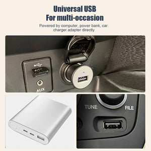 Ventilateur de refroidissement électrique pour voiture 5V 12V 360° °   Ventilateur d'air multifonctionnel à double tête réglable USB 2 vitesses pour voiture, maison et camping