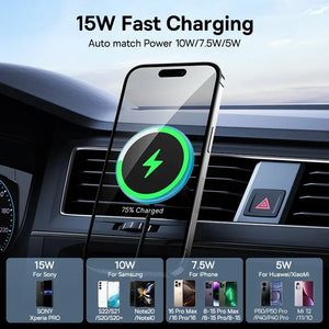 Support téléphone voiture magnétique avec recharge sans fil – Fixé, chargé, prêt à partir - Apple