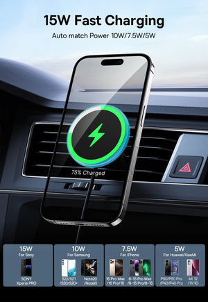 Support téléphone voiture magnétique avec recharge sans fil – Fixé, chargé, prêt à partir - Apple