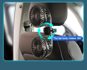 Ventilateur voiture double tête – Fraîcheur immédiate pour passagers arrière