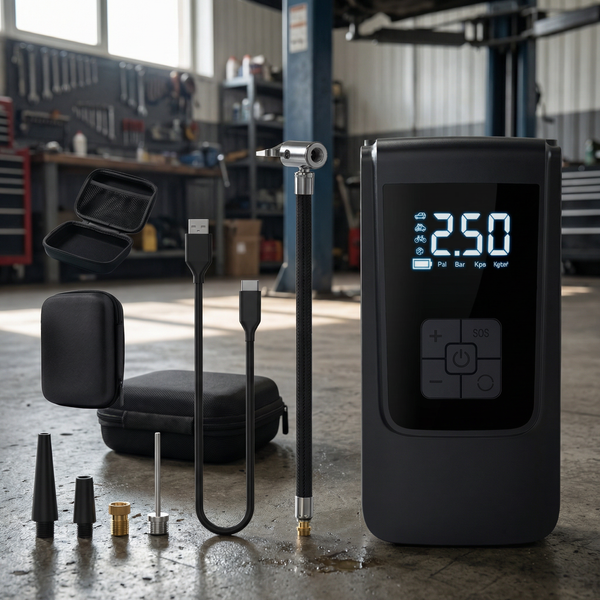 Compresseur portable sans fil – Gonflez vos pneus partout, sans effort