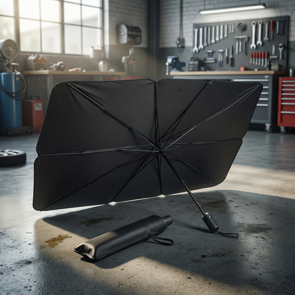 Pare-soleil pliable type parapluie – Protège votre voiture en 2 secondes